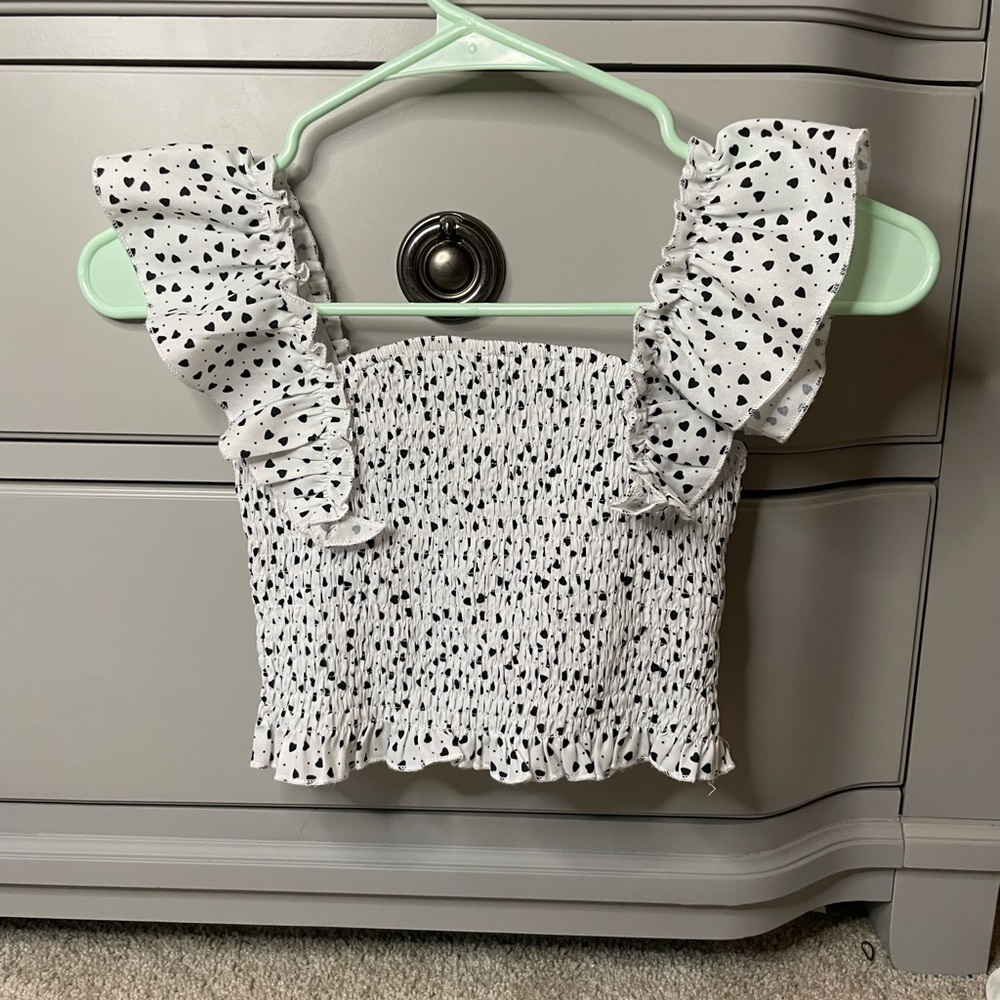 Shien white and black crop top